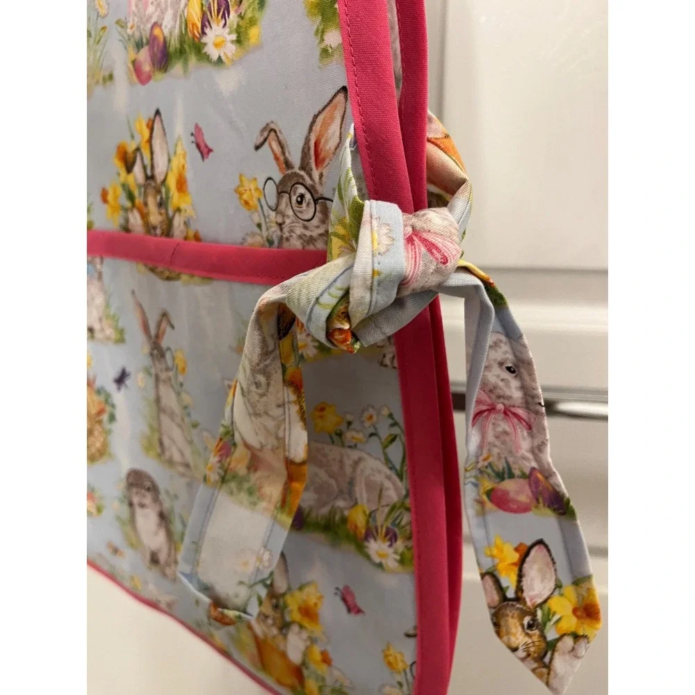 Handmade Bunny Apron Easter Apron: Adult Size XS-XL Spring Smock Apron